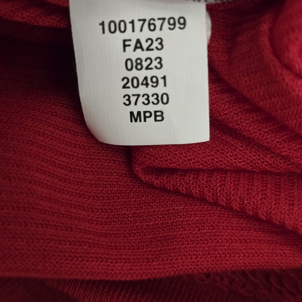 INC size Large Short Sleeve Stretch Top Cut Out‎ Chest Red - Picture 11 of 11